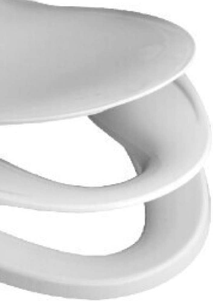 Toilet Lid - Easy Close White Plastic Elongated Comfortable Ergonomic Design Slow Closing System