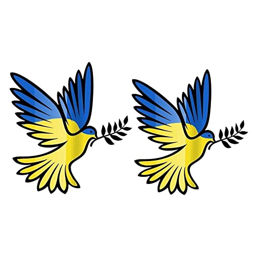 ACALU 1 autocollant de voiture en forme de colombe de la paix de l'Ukraine, imperméable à l'eau, symbole Wa pour voiture, ordinateur, paix Cover