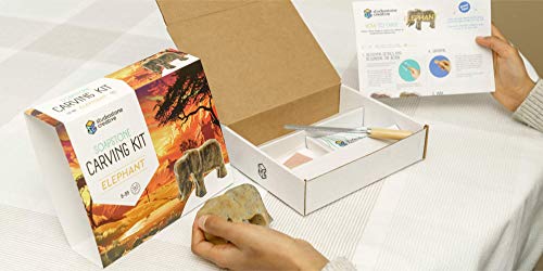 Studiostone Creative Elephant Soapstone Sculpture Stone Carving Diy Arts Crafts Kit Kids Adults #TOP2