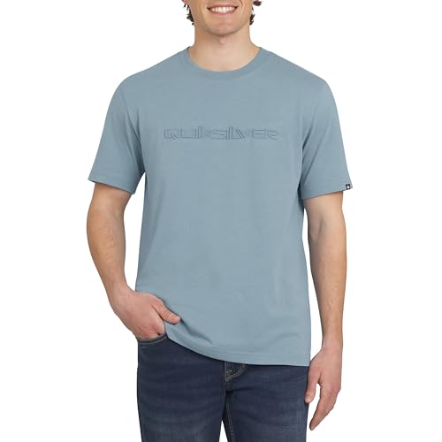 Quiksilver Men's Regular Fit Premium Soft Cotton Tee Short Sleeve T-Shirt, Blue Shadow, X-Large