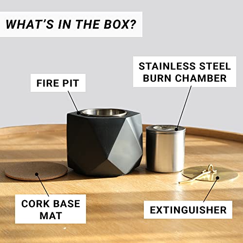 Savge Tabletop Fire Pit - 2+ Hour Burn, Indoor Fire Pit, Mini Personal Fire Pit Indoor Outdoor, Fire Bowl, Indoor Smores Maker, Mini Fire Pit, Small Fire Pits Outside Patio,Odorless Smokeless (Black) #TOP2