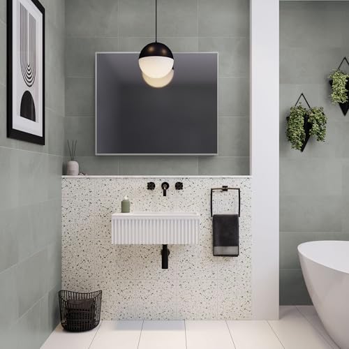 Image of Delice 24 inch Rectangle Wall-Mount Bathroom Sink in Matte Black