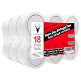 SCESSPACK Packing Tape(18 Rolls),2.0Mil Packaging Tape for Shipping Moving Sealing,1.88 Inch x 60 yd Per Roll,Total 1080 Yards