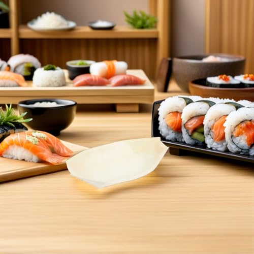 Barquettes à sushis en bois pour buffets de réception chic - 6