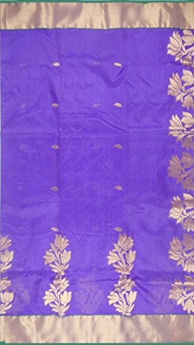JAGESHWARI BUNAKAR SAHKARI SAMITI blue chanderi silk saree – image 4