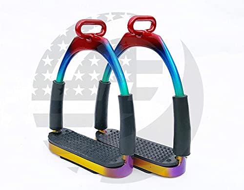 Offset Horse Stirrups Multi Flexible Safety (4.75’’) Riding Bendy Iron Steel