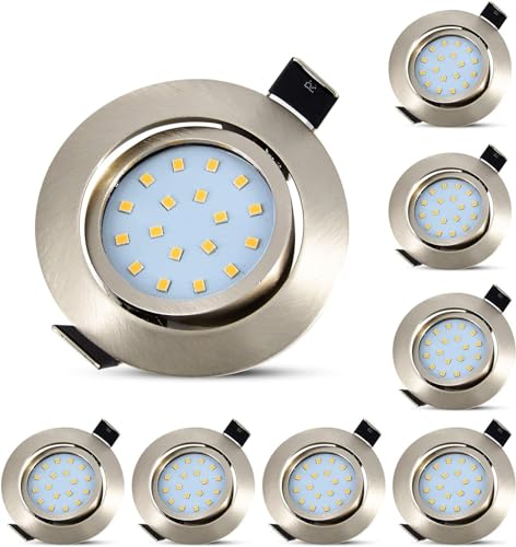 Faretti LED Da Incasso HYDONG 5W - Plafoniere Soffitto Orientabile 40°, Luce Fredda 6000K, Confezione Da 8, Per Cartongesso