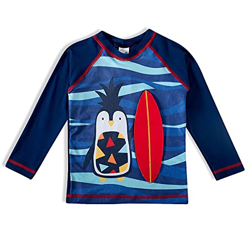 Camiseta Praia Manga Longa Pinguim Abacaxi Elastano,Tip Top,Kids Menino,Marinho,4