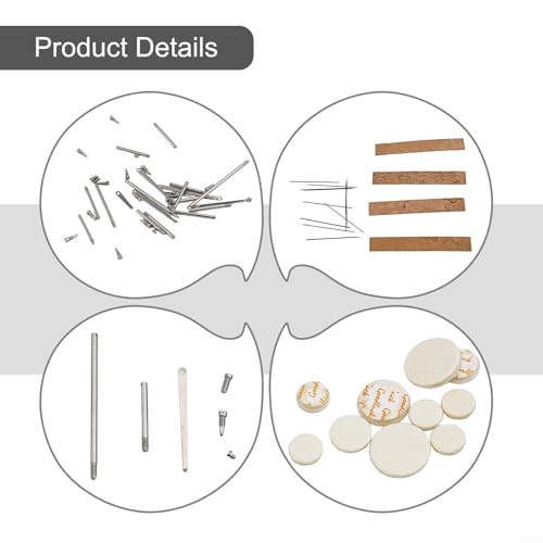 Kit de pièces de rechange pour clarinette avec vis et ressorts pour rétablir le bon mouvement de clé et sceller les tampons – vue 6