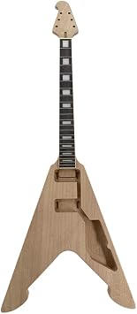 DIY Electric Guitar Kit for Build Guitars - Solid Mahogany Body 22 Fret 24.75 Inch Rosewood Fretboard with Hardware and Pickguard