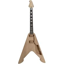 DIY Electric Guitar Kit for Build Guitars - Solid Mahogany Body 22 Fret 24.75 Inch Rosewood Fretboard with Hardware and Pickguard