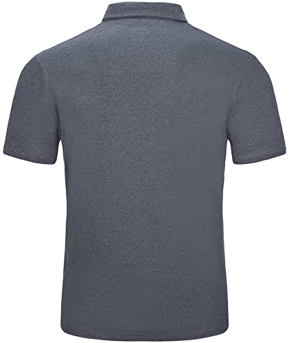 Geek Lighting Mens Polo Shirt Sport Casual Short Sleeve Golf Tennis T-Shirt 109-Blackgrey L #TOP4