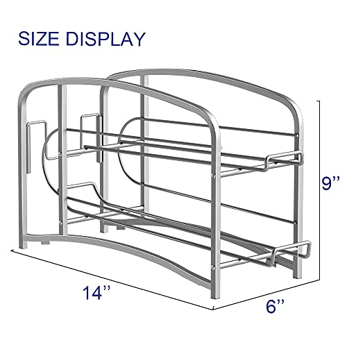 Auledio Stackable Can Rack Organizer For Kitchen Cabinet, Pantry Organization And Storage Dispenser, Holds 36 Soda Cans Or Canned Food, Metal White (Silver)