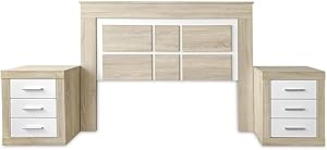 Cabecero de Matrimonio Kiara con 2 Mesitas de Noche - Elegante y Moderno Conjunto para Dormitorio