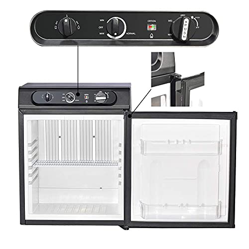Smeta 12V Compact Fridge Camper Refrigerator, Propane Fridge For Rv Camper Truck Trailer, 110V/12V/Gas Mini Fridge, 1.4 Cu.ft, Black #TOP4