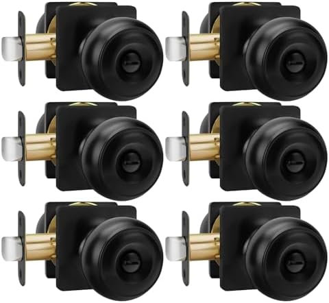 Haidms 6 Packs Black Door Knobs Interior…