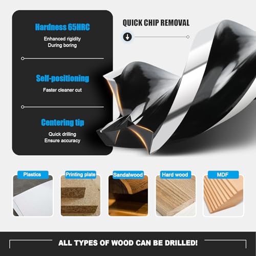 1" x 18" Auger Drill Bit with SDS Plus Shank for Wood,Tri Flute Ship Auger Long Drill Bit for Soft and Hard Wood,Tree Stump,Plastic,Drywall and Composite Materials by WOBLLMX - Image 5