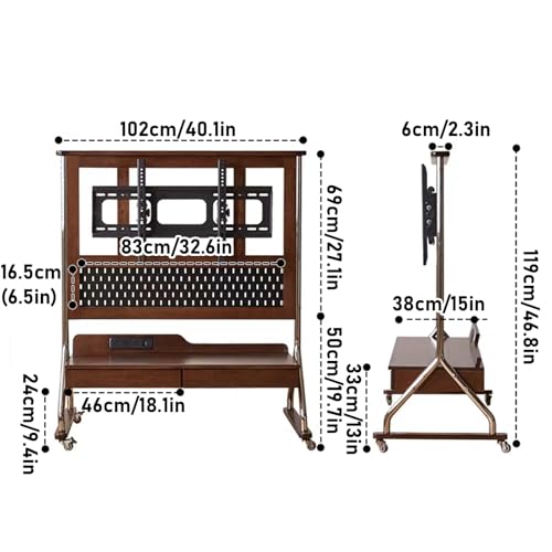 Soporte móvil para TV resistente con ruedas, ajustable miniatura 2