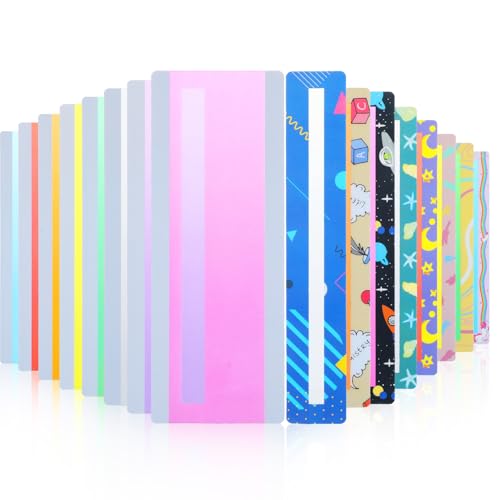 Tyqour 16PCS Guided Reading Strips Trackers for Kids Dyslexia Reading Tools for Kids Dyslexic Students Colorful Overlays Teacher Education Classroom Supplies