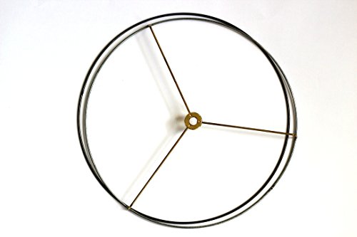 I Like That Lamp Wire Lamp Shade Rings with US Style Spider Fitter (15” Diameter), Includes 2 Galvanized Steel Silver Drum Rings, Make DIY Table/Floor/Pendant Lamps, For Lamps With Harps - Thumbnail 2