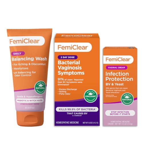 FemiClear Feminine Care Wash for Itching & Irritated Skin, (BV) Symptoms - Vaginal Ointment for Fishy Odor, Homeopathic Feminine Care, PH Balance for Women