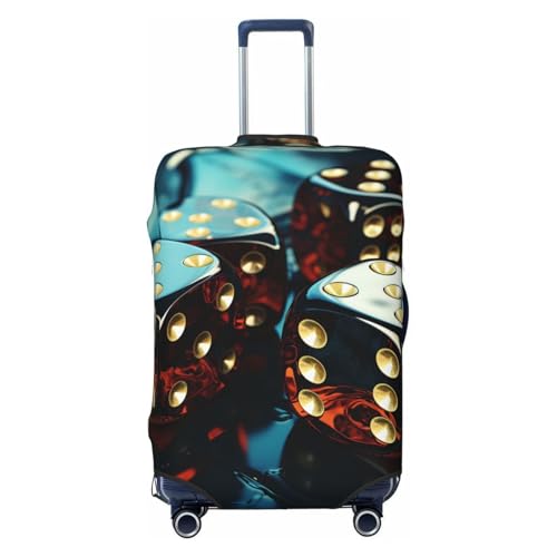 Elastic Travel Luggage Cover for Suitcase Tsa Approved Stretch Scratch-Resistant Suitcase Protector Cover Washable Dice Graphics Baggage Covers Fits 18-32 Inch Luggage Case