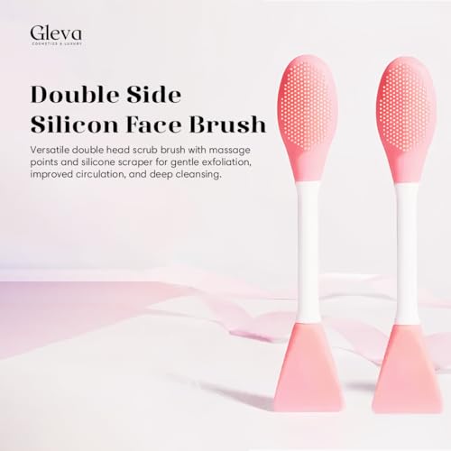 Image of Gleva Silicone Face Mask Brush Beauty Tool, Facial Mud Mask Applicator, Clay Mask Brushes for Girl & Women (Pink 2)