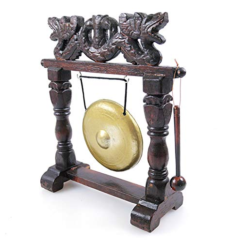 Gong de table chinois décor dragon. Fabrication à la main.