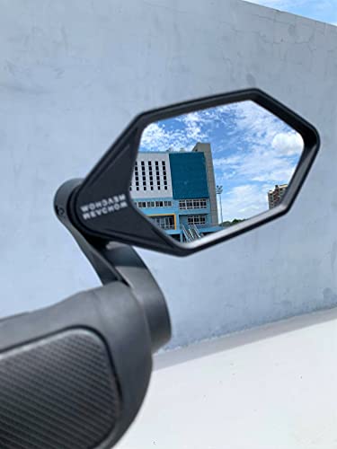 Image of New Bar End Bike Mirror, Crystal UHD Automotive Grade Glass Lens E-Bike Mirrors, Scratch Resistant, Safe Rearview Mirrors, (Blue Right Side) ME-022RB