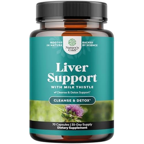 Liver Cleanse Support - Milk Thistle Supplement with Choline - 70 Count