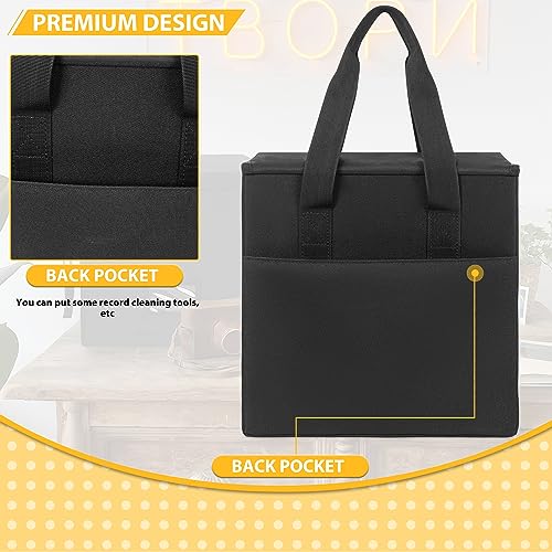 IBVIVIC Vinyl Record Storage Box with Lids Travel Vinyl Record Case Holds up to 30+ LPs Album Storage Bag