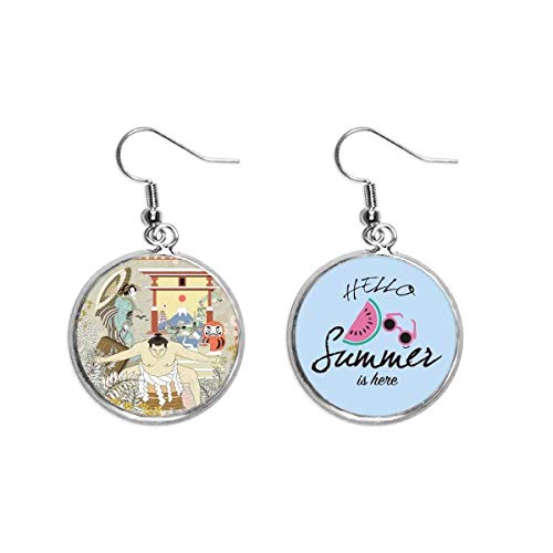 Pendientes de sandía ukiyo-e japonés ideales para tus días de playa