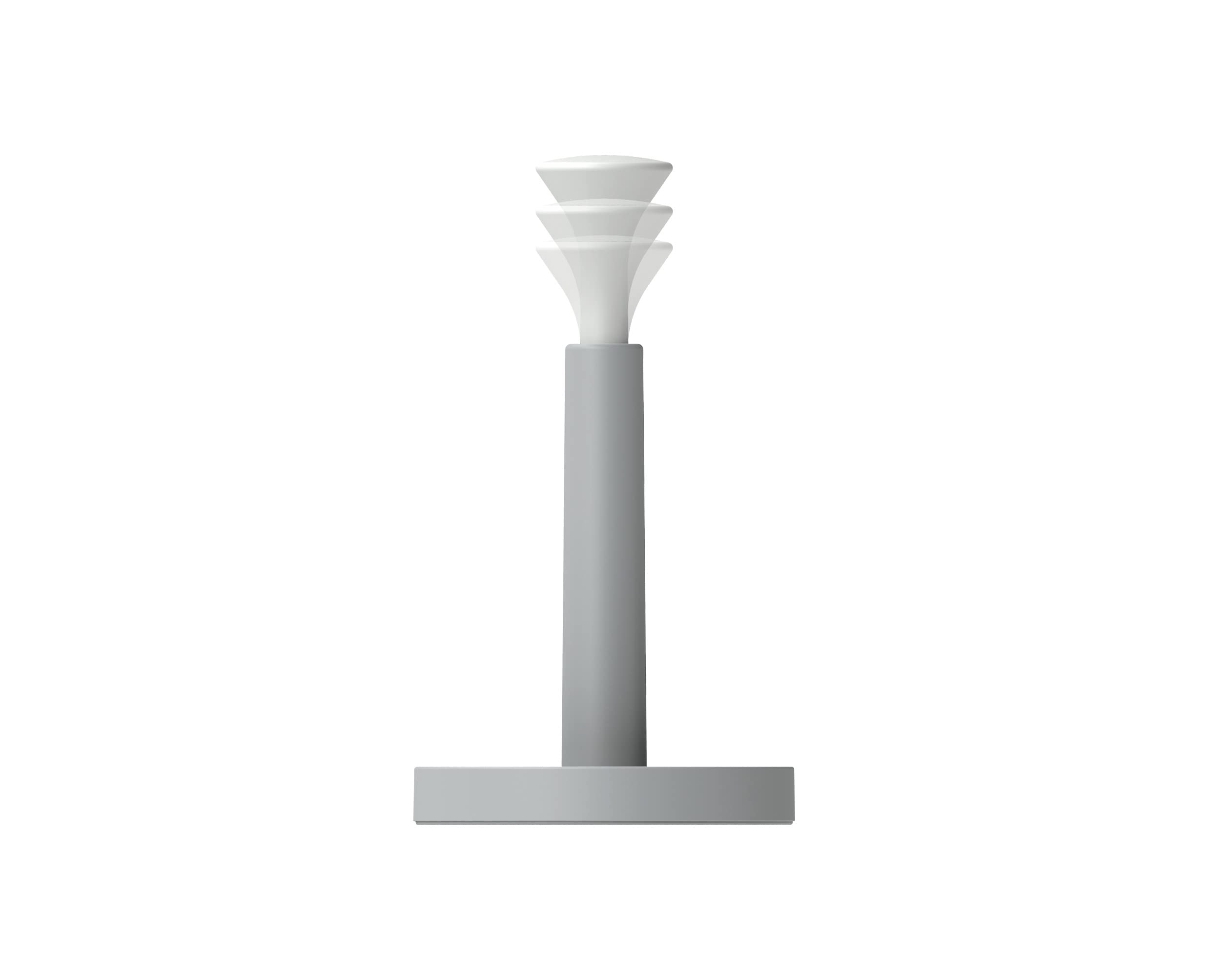 Joseph Joseph Duo Easy-tear Porta rotolo da cucina, Porta Scottex da Ripiano, Altezza massima del rotolo di 24 cm, Grigio/Bianco
