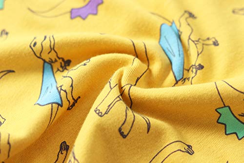 HUAER& Toddler Boys' 2-3 Pack Tank Tops Undershirt (Yellow Dinosaur, 2T)