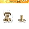 50 Sets Chicago 8mm Round Head Button Phillips Screw Stud Rivet, Leather Rivets Craft Belt for DIY Craft Leather Craft Repairs Decoration (Gold) #1