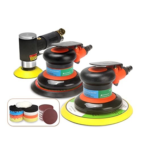 Puffer Professionelle Air Random Orbital Palm Sander, Polier- / Schleifmaschine, 5 mm Exzentermaschine, 125/150 mm Exzenterschleifer/Sander Effizientes Polieren (Color : 6In Grinder Suit) – Bild 3