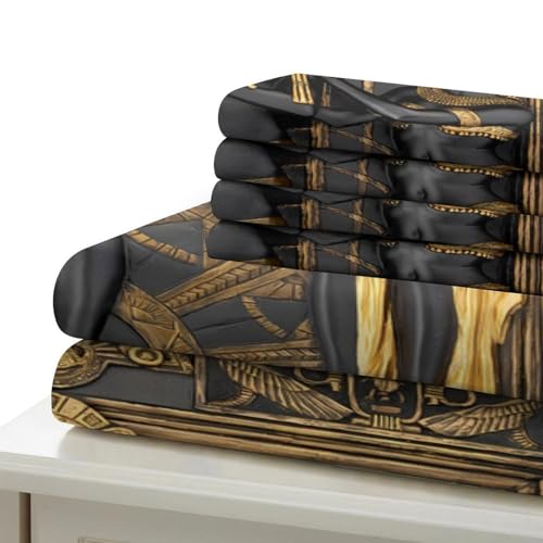 Housse de couette Égypte antique en microfibre douce parure lit double