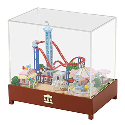 WonDerfulC Vergnügungspark 3D Montiertes Puzzle Modell Szene Spielzeughaus DIY Miniatur Holz Puppenhaus Kit Spieluhr… – Bild 3