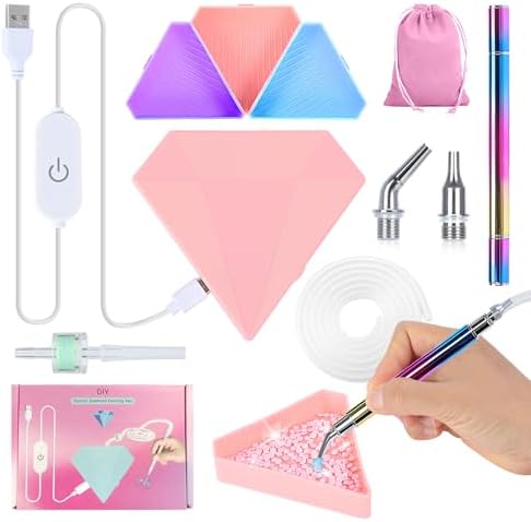 Electric Diamond Painting Pen, Ergonomically Lightweight Diamond Art Pens Vacuum Metal Pen Diamond Painting Kit Accessories Tools, No Need Sticky Wax or Putty for Art Lovers, Adults & Kids