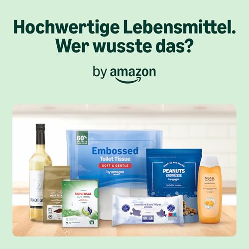 by Amazon Recyceltes Toilettenpapier, 100% recycelte Fasern, 3-lagig, 200 Blatt, 48 Rollen (6 Pack à 8 Rollen), FSC-zertifiziert