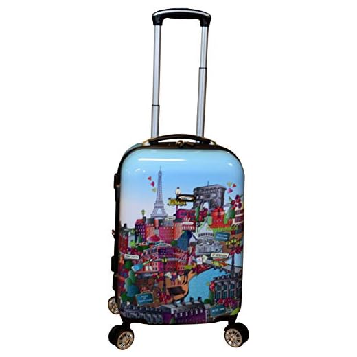 Kemyer 788 Vintage Series 20" Lightweight Expandable Spinner Luggage (Paris Cafe)
