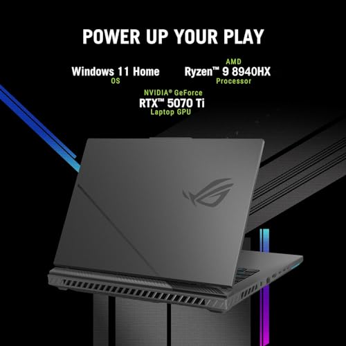 Image of ASUS 2025 ROG Strix G16 Gaming Laptop, 16 inch FHD 165Hz Display, 16-Core AMD Ryzen 9 8940HX, RTX 5070 Ti (TGP 140W), MUX Switch, Window 11, w /Mouse pad (16GB RAM | 1TB PCIe SSD)