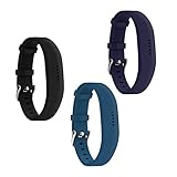 EverAct Silicone Bands Compatible with Fitbit Flex 2 with Buckle Designed 3 Pack