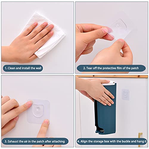 Gmjay Müllsackständer 4 Stücke Kunststoff Mauer Hängend Lagerung Tasche Ständer für Müllsäcke mit Deckel Praktisch Mülleimer Müllsackhalter Müllständer für Wohnzimmer Küche - Image 8