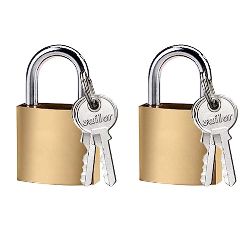 PLABBDPL 2 Pcs Lucchetto Armadietto con Chiave, Lucchetti Piccoli Lucchetto per Valigia in Metallo Anti-caduta, Lucchetti per Valigia con Chiavi per Armadietti Cassetti Universitari Palestra