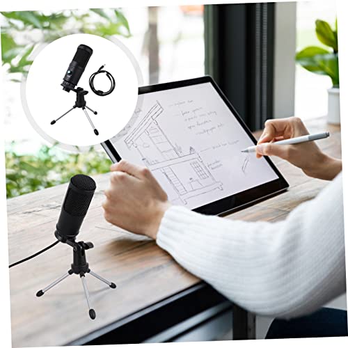 Microphone à condensateur cardioïde USB stable équipé d'un support noir robuste - 2