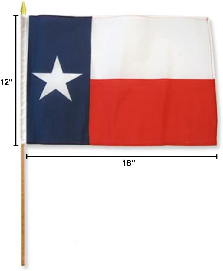 STIBtexas One Dozen Texas Stick Flag, 12 by 18"