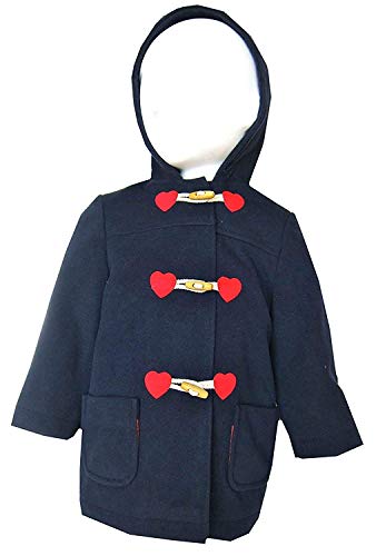 Girls/Boys Duffel/Duffle Coat Navy Blue with Hood/Hoodie Ex-Chainstore 3M-3Y (12-18 Months)