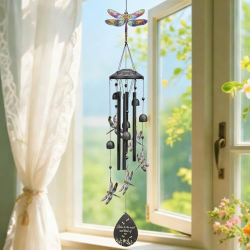Dragonfly Wind Chimes Outdoor Durable Metal Windchimes Garden Patio Decor