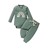 Babykleidung Neugeborene Jungen Mädchen Kleidung Baumwolle Unisex Baby Pyjama Nachtwäsche Langarm Hose Top Outfits Neugeborene Essentials Babyparty Geschenke, C-army grün, 86